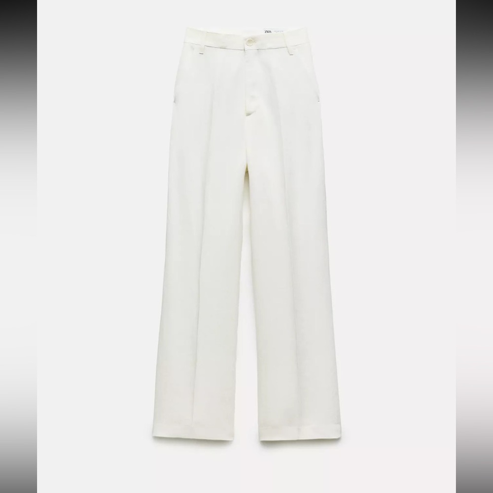 Zara Linen Blend Straight Leg Trousers - NWT Women’s in Ecru